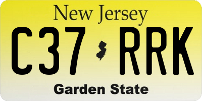 NJ license plate C37RRK