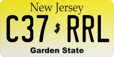 NJ license plate C37RRL