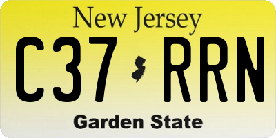 NJ license plate C37RRN