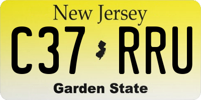 NJ license plate C37RRU