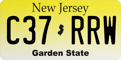 NJ license plate C37RRW