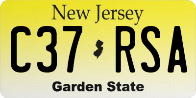 NJ license plate C37RSA
