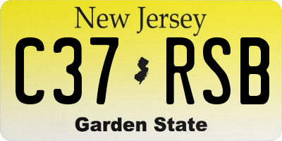 NJ license plate C37RSB
