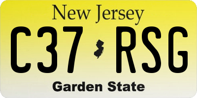 NJ license plate C37RSG