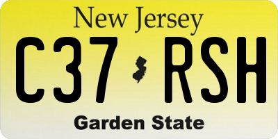 NJ license plate C37RSH