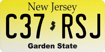 NJ license plate C37RSJ