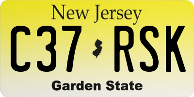 NJ license plate C37RSK