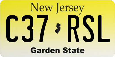 NJ license plate C37RSL