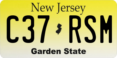 NJ license plate C37RSM