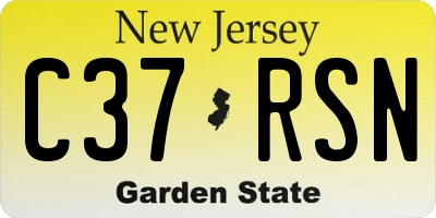NJ license plate C37RSN