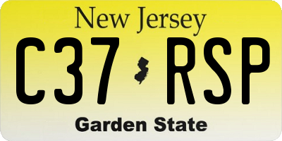NJ license plate C37RSP