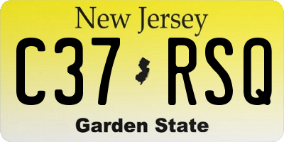 NJ license plate C37RSQ