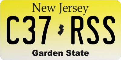 NJ license plate C37RSS
