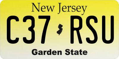 NJ license plate C37RSU
