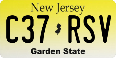 NJ license plate C37RSV