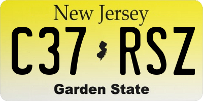 NJ license plate C37RSZ