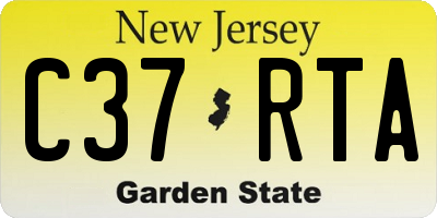 NJ license plate C37RTA
