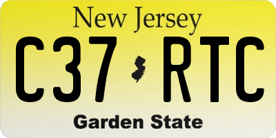 NJ license plate C37RTC