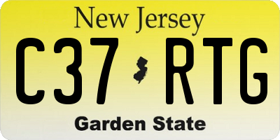 NJ license plate C37RTG