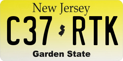 NJ license plate C37RTK