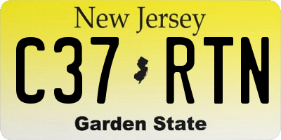 NJ license plate C37RTN