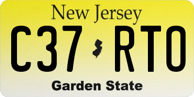 NJ license plate C37RTO