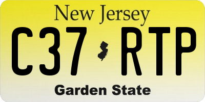 NJ license plate C37RTP
