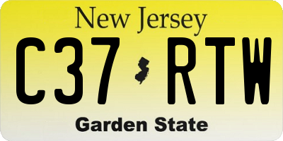 NJ license plate C37RTW