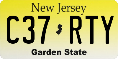 NJ license plate C37RTY
