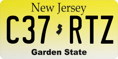 NJ license plate C37RTZ