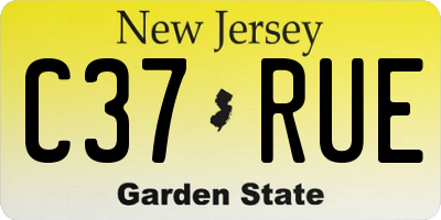 NJ license plate C37RUE