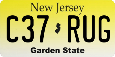 NJ license plate C37RUG