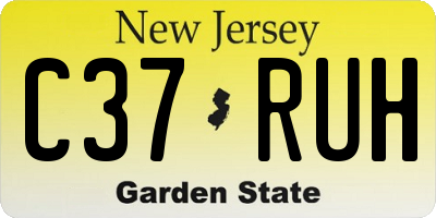 NJ license plate C37RUH