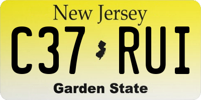 NJ license plate C37RUI
