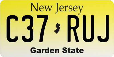 NJ license plate C37RUJ