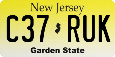 NJ license plate C37RUK