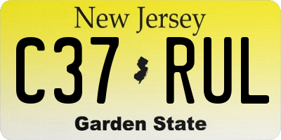 NJ license plate C37RUL