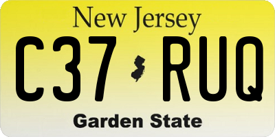 NJ license plate C37RUQ