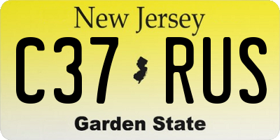 NJ license plate C37RUS
