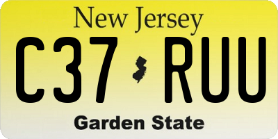 NJ license plate C37RUU