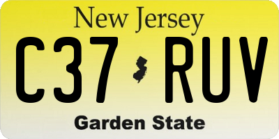 NJ license plate C37RUV