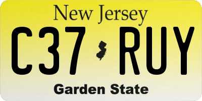NJ license plate C37RUY
