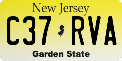 NJ license plate C37RVA