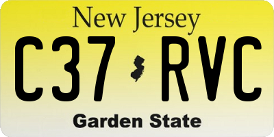 NJ license plate C37RVC