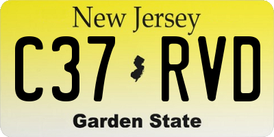 NJ license plate C37RVD