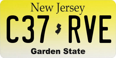 NJ license plate C37RVE