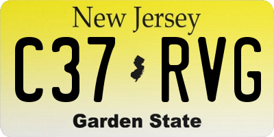 NJ license plate C37RVG