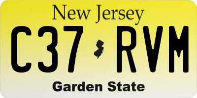 NJ license plate C37RVM