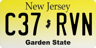 NJ license plate C37RVN