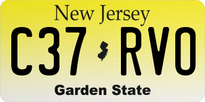 NJ license plate C37RVO